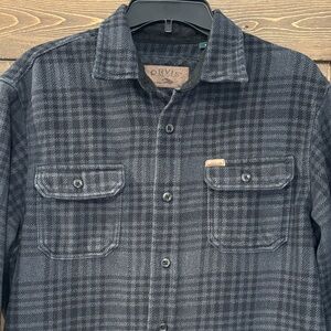 Orvis Charcoal Plaid Flannel Button Down Shirt Men’s Medium outdoor rugged